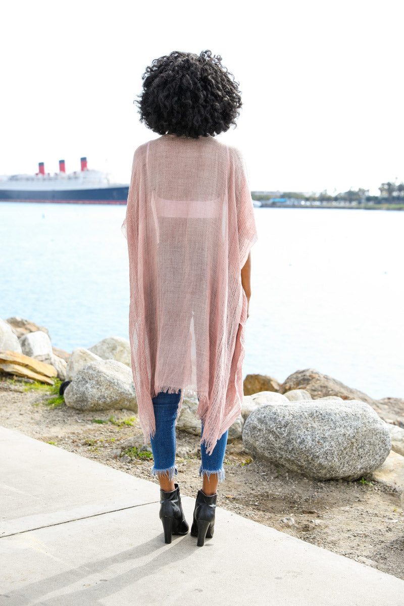 Boho Chic Sequin-Trim Kimono