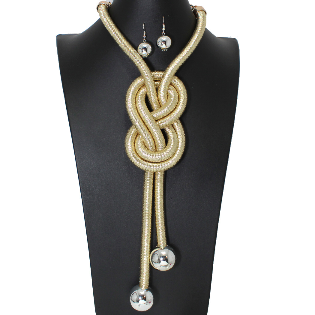 Gold Knot Statement Necklace