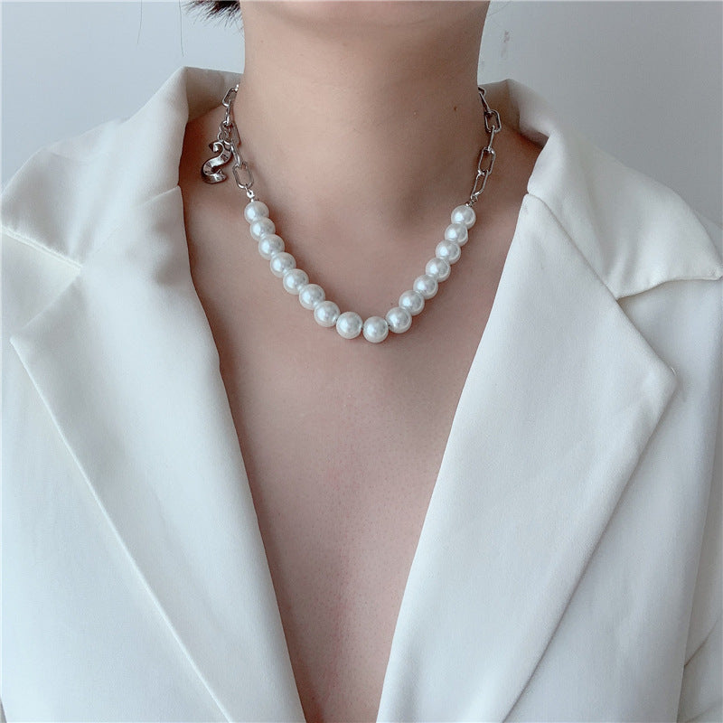 Pearl and Silver Collar Necklace