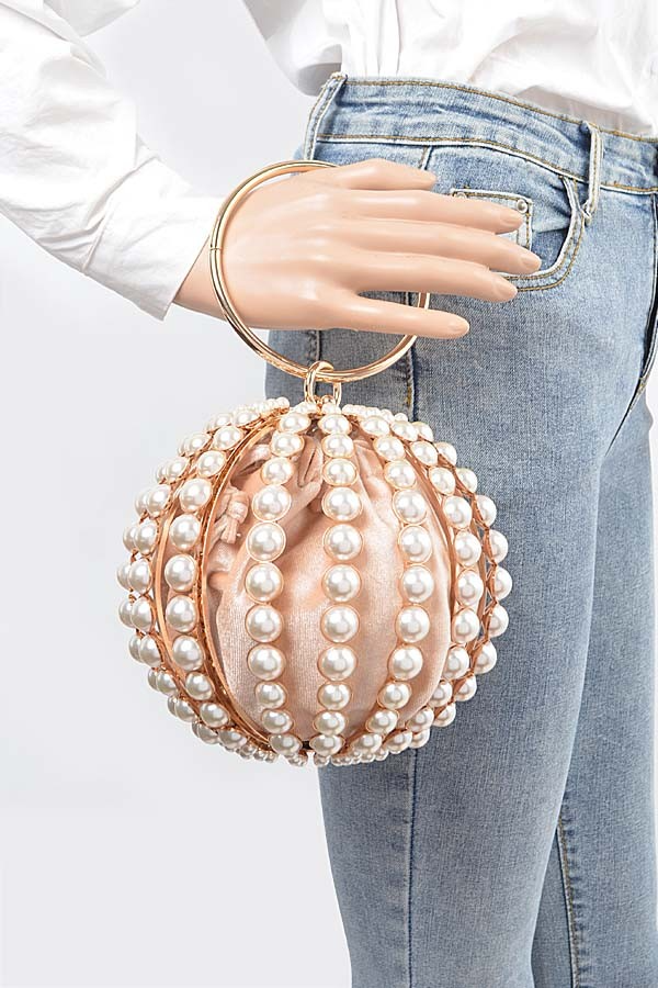Radiant Pink Pearl Ball Handbag
