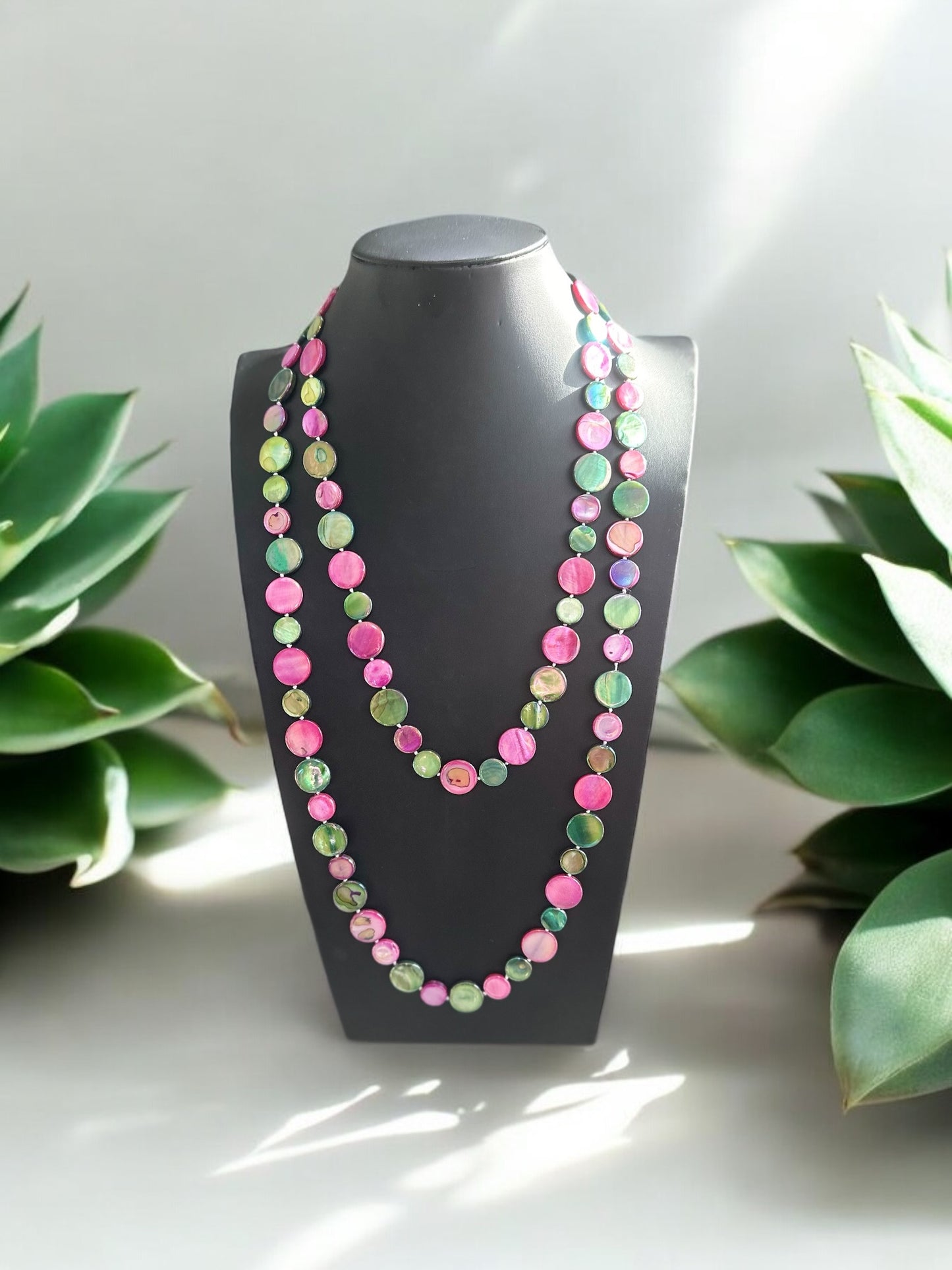 Sea Lily Mother of Pearl Long Necklace