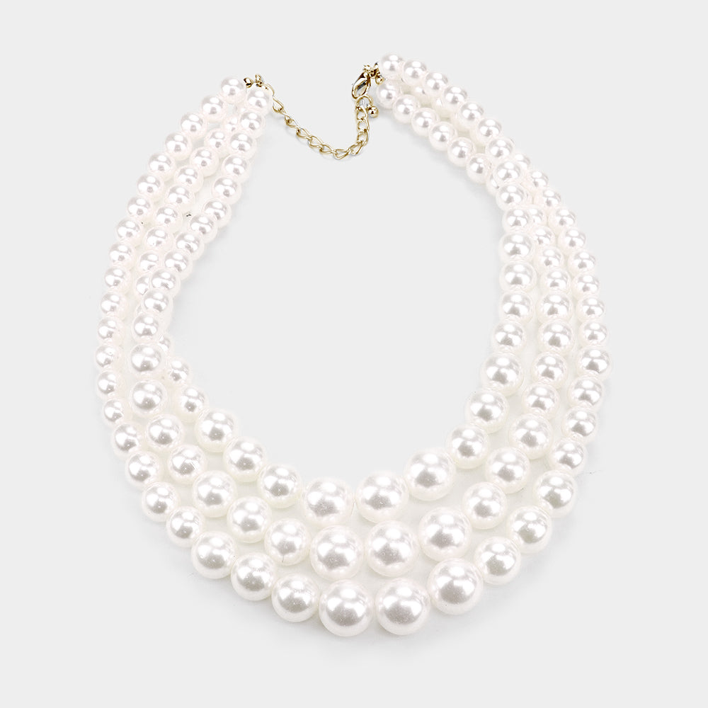 Multi-Strand Pearl Necklace Set
