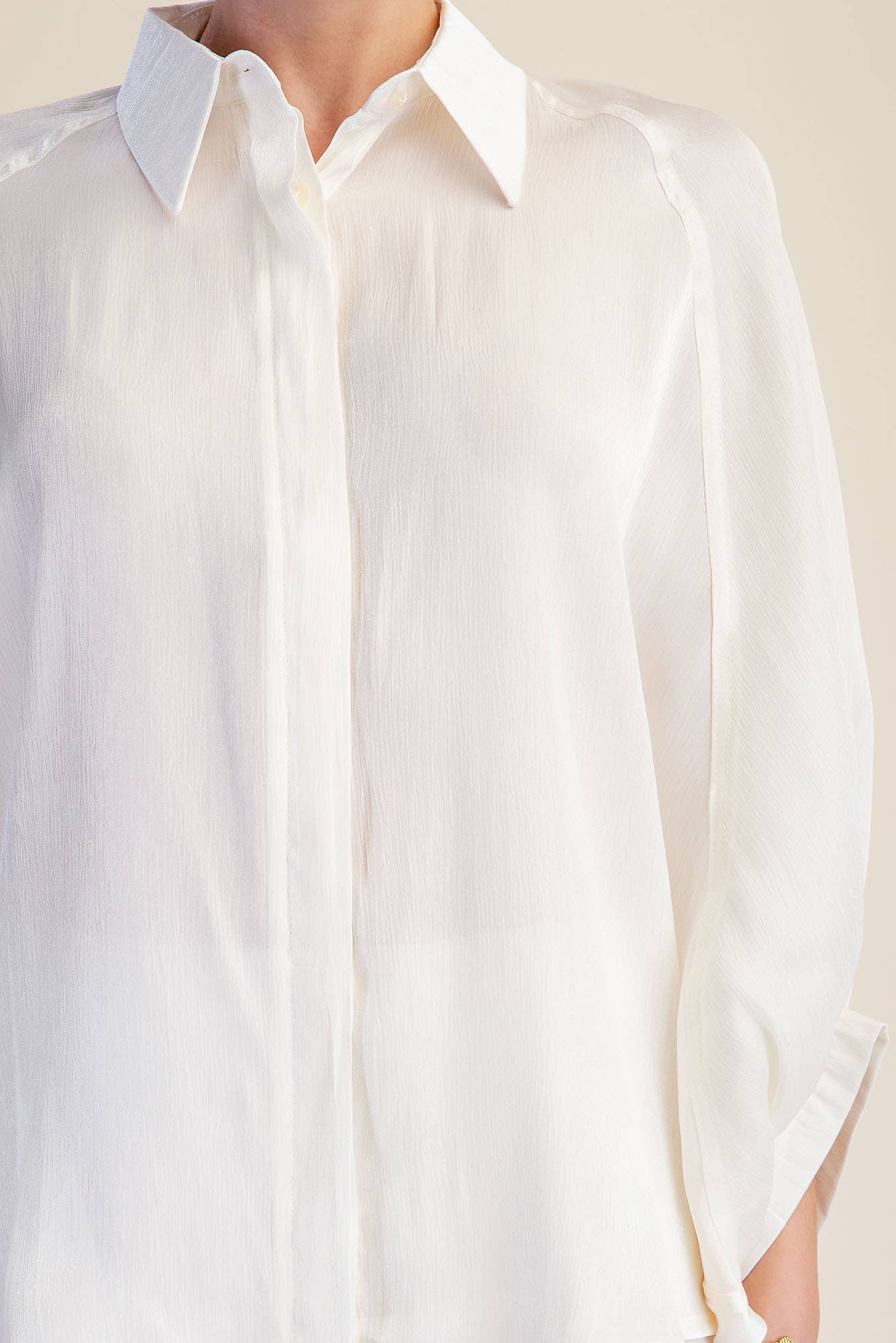 Metallic Statement Button-Down Blouse | B'Jeweled Jewelry & Accessories