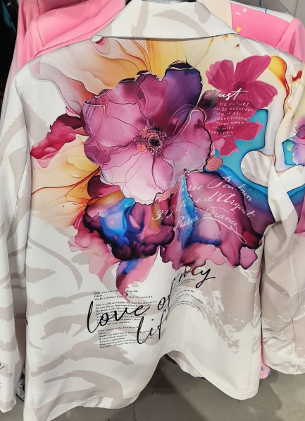 Abstract Floral Statement Blazer – One Size