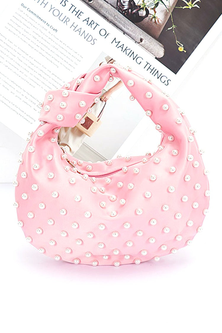 Pink Pearl Beaded Handbag