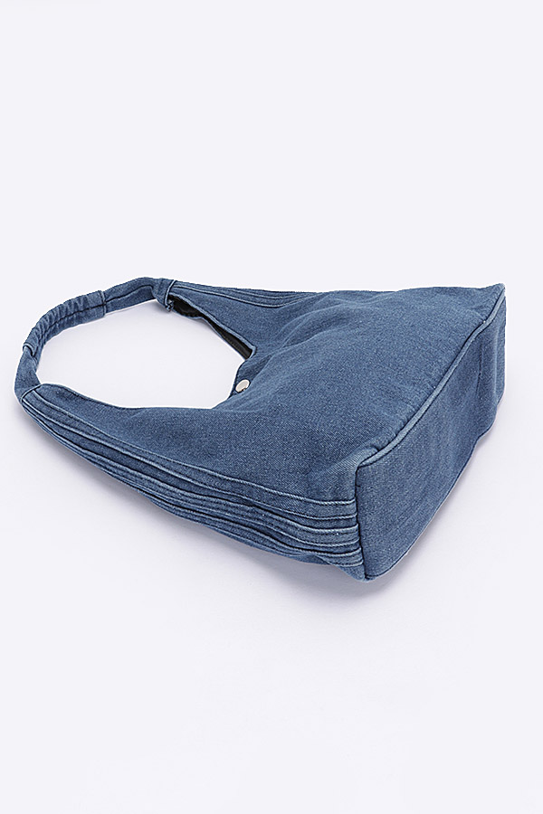 Denim Hobo Bag (Dark Blue)