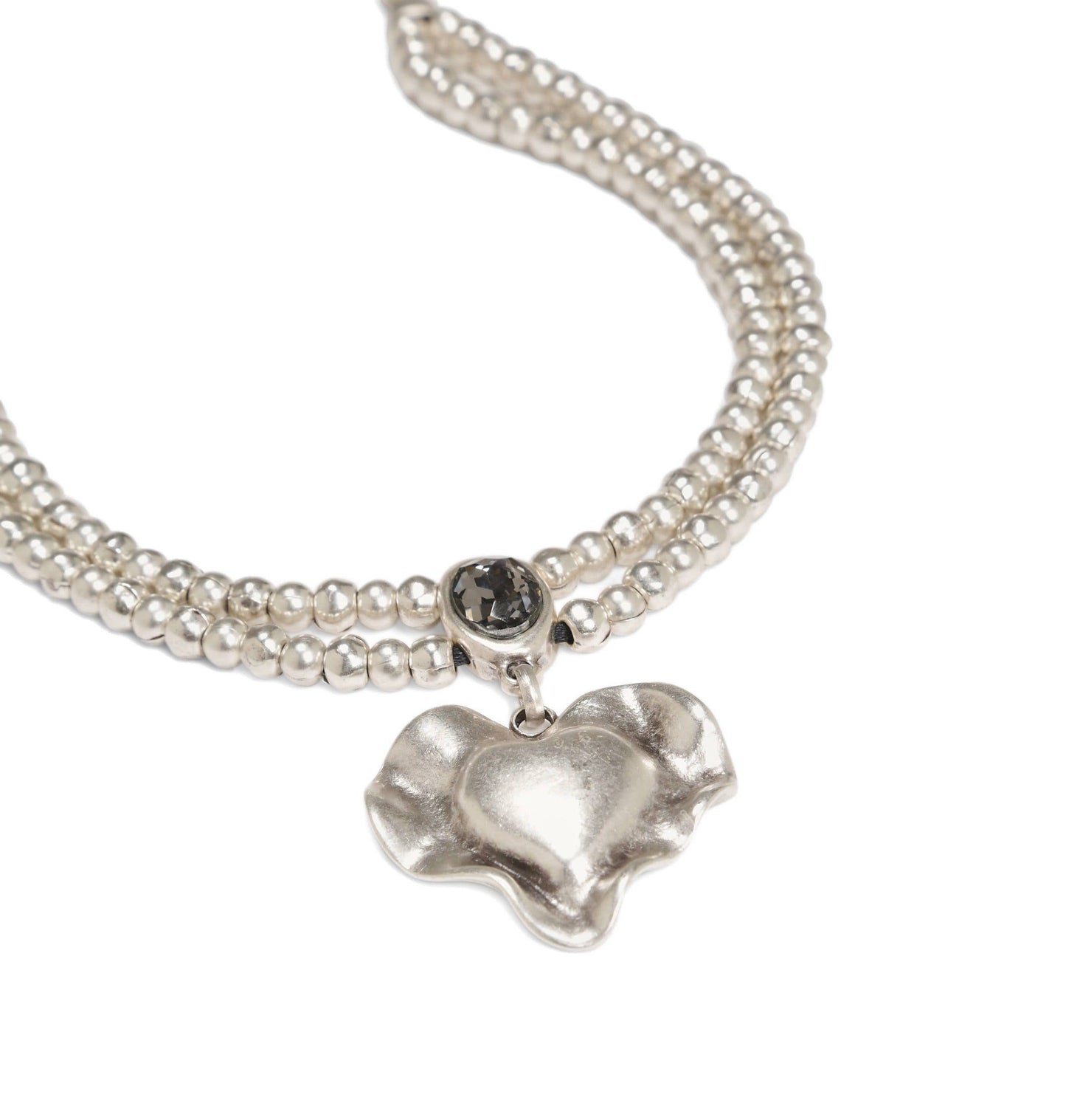 Handmade Pewter & Swarovski Crystal Heart Necklace