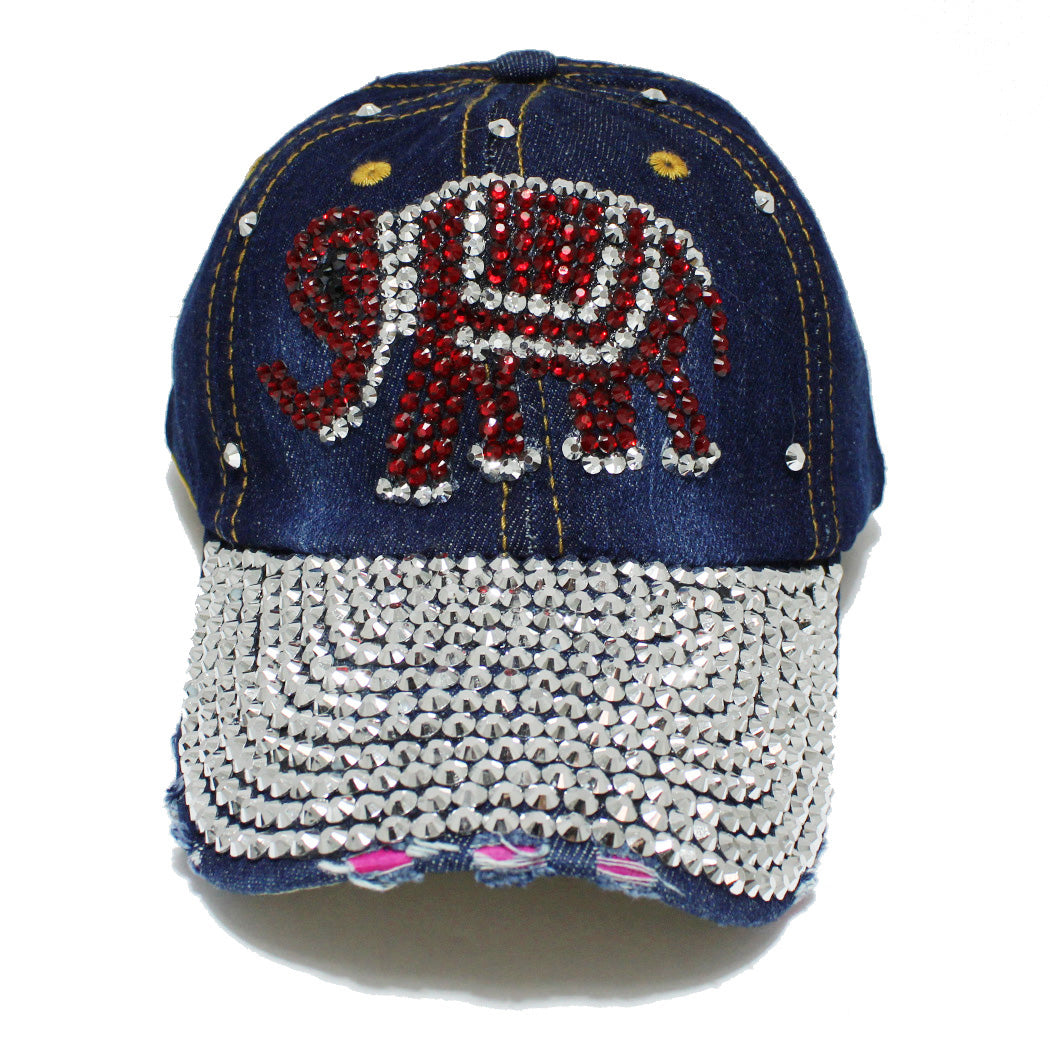 Elephant Bling Baseball Cap(Denim)