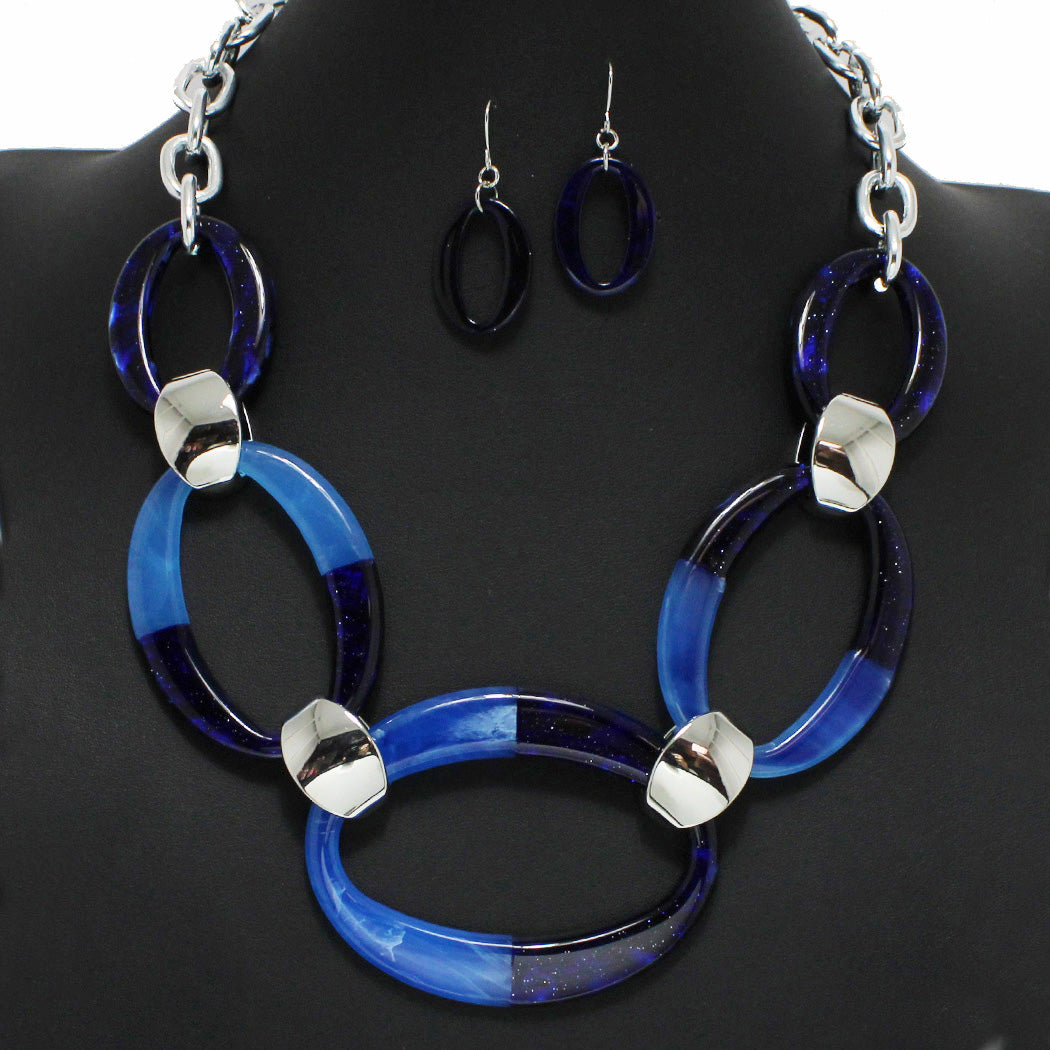 Chic Oval Link Necklace Set