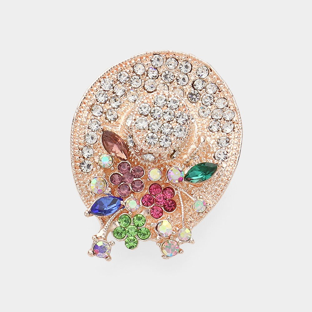 Crystal Cowboy Hat Brooch