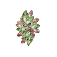 Green Crystal Leaf Ring