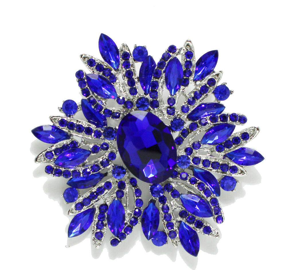 Blue Floral Brooch