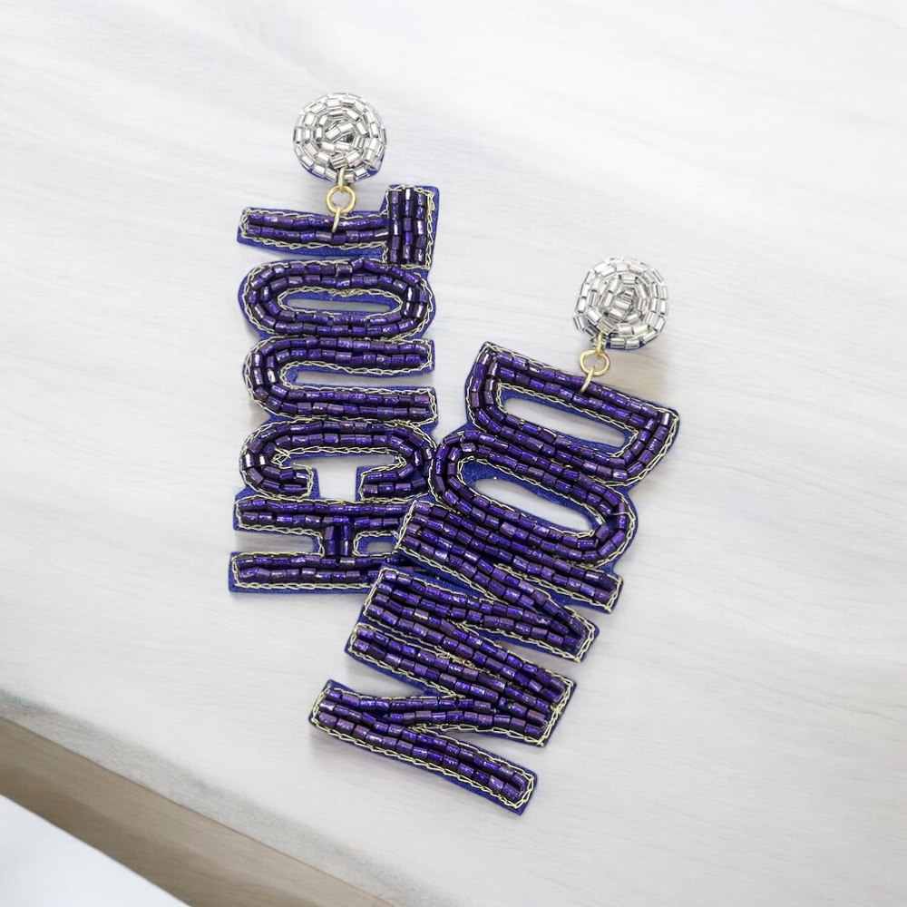 "Touch Down" Beaded Earrings