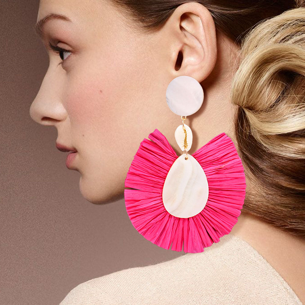 Mother of Pearl Fringe Earrings