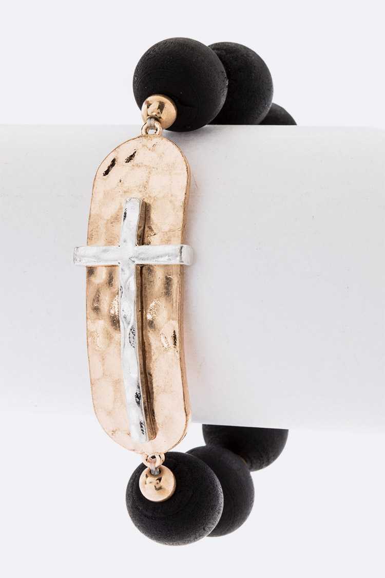 Religious Two Tone Stretch Bracelet