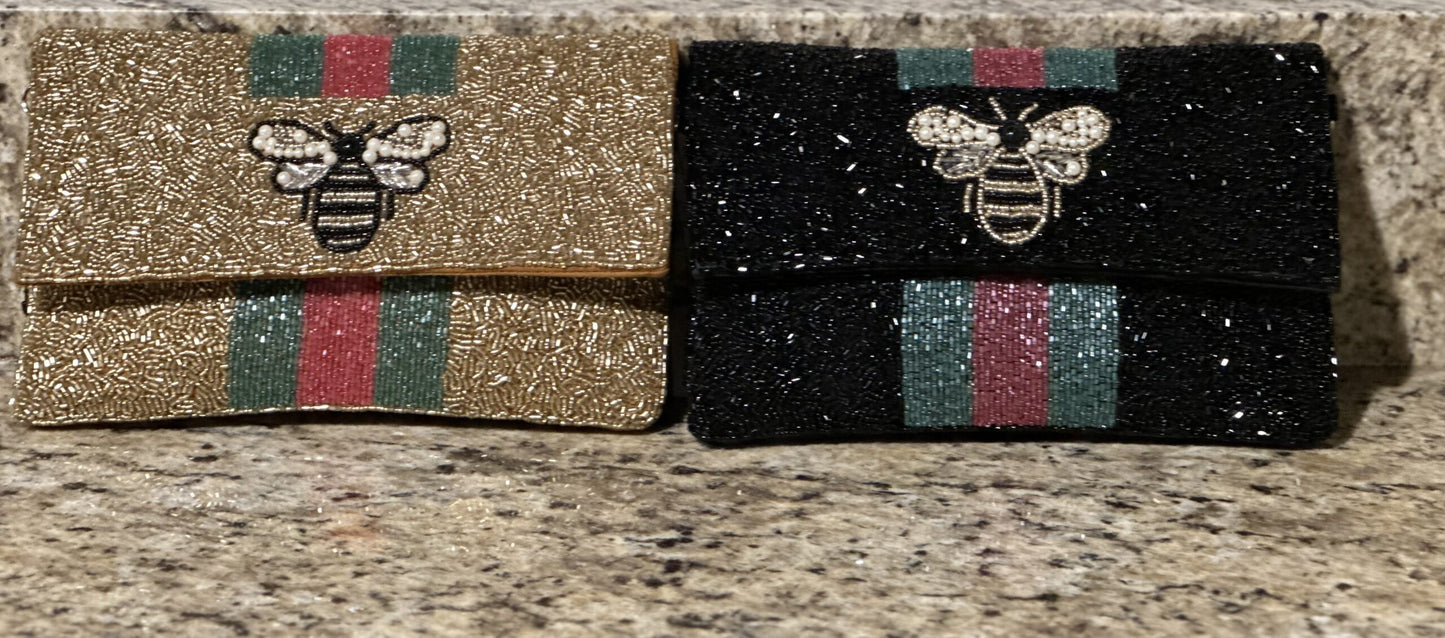 Elegant Handmade Beaded Clutch Crossbody Bag