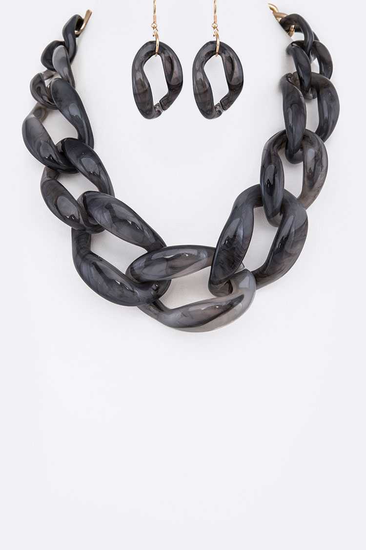 Resin Link Necklace Set