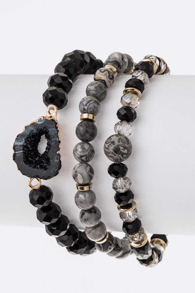 Druzy Trio Stretch Bracelet