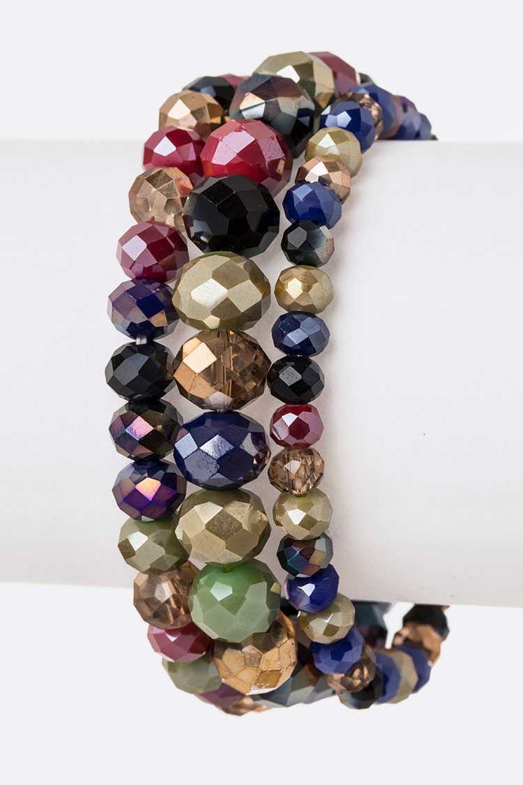 Metallic Beaded Stretch Bracelet