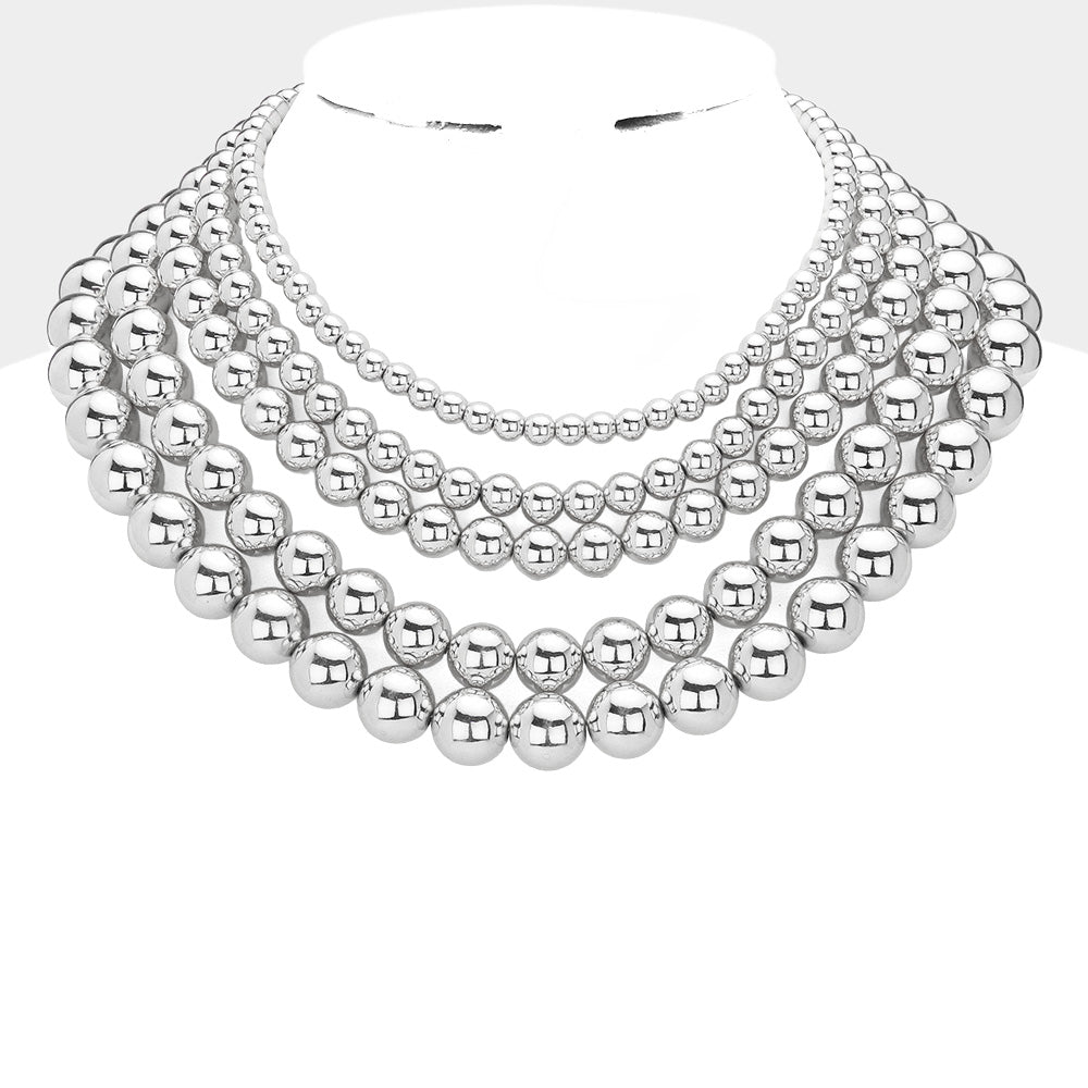Metal Ball Multi-Layered Necklace