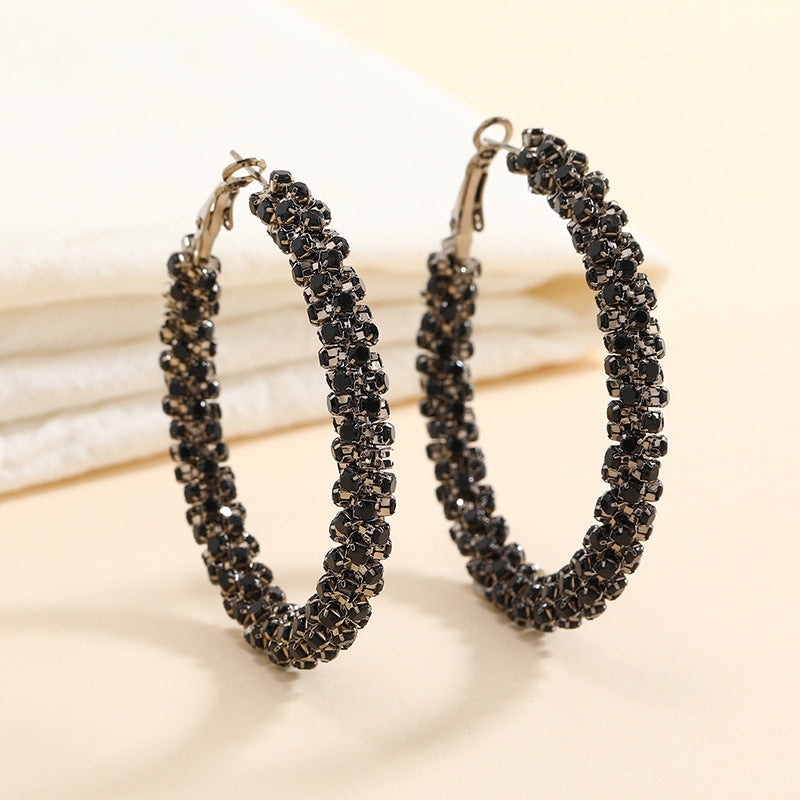 Gun Black Hoop Earrings