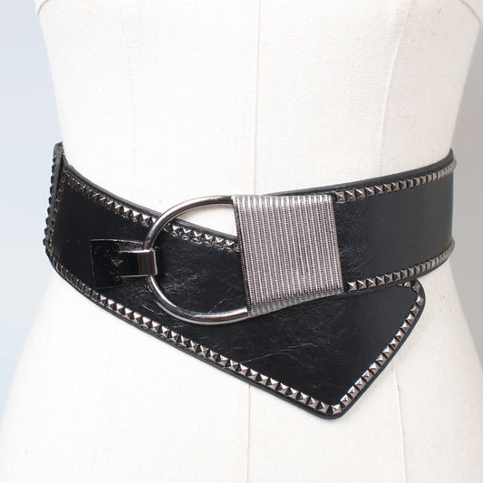 Black Leather Waist Belt