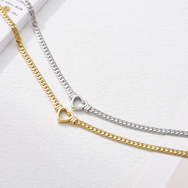 Cuban Link Heart Shaped Necklace