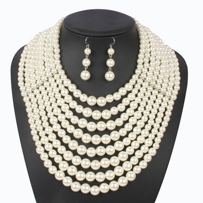 Classic Pearl Draped Necklace