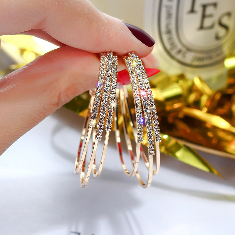 Bling Hoop Earrings (Gold)