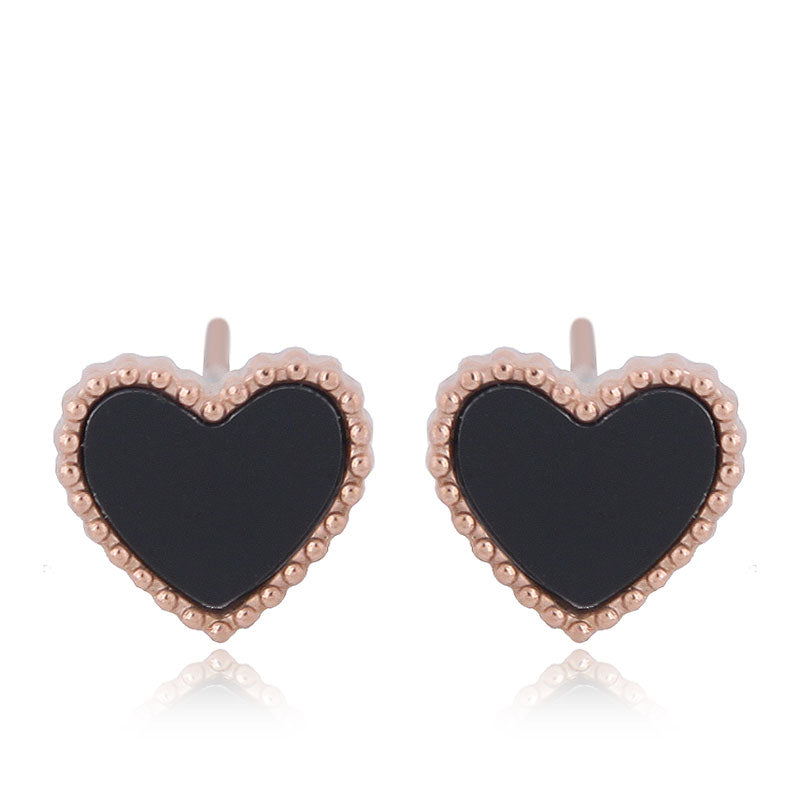 Rose Gold Heart Shaped Stud Earrings