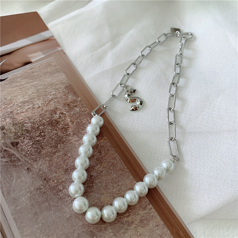 Pearl and Silver Collar Necklace