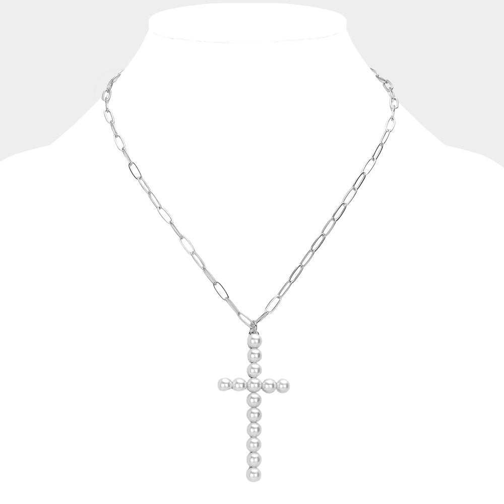 Pearl Cross Necklace