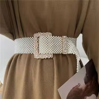 Pearl Embellished Waist Belt