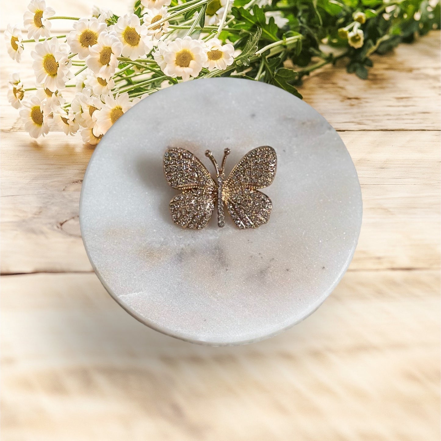 Butterfly Rhinestone Embellished Brooch