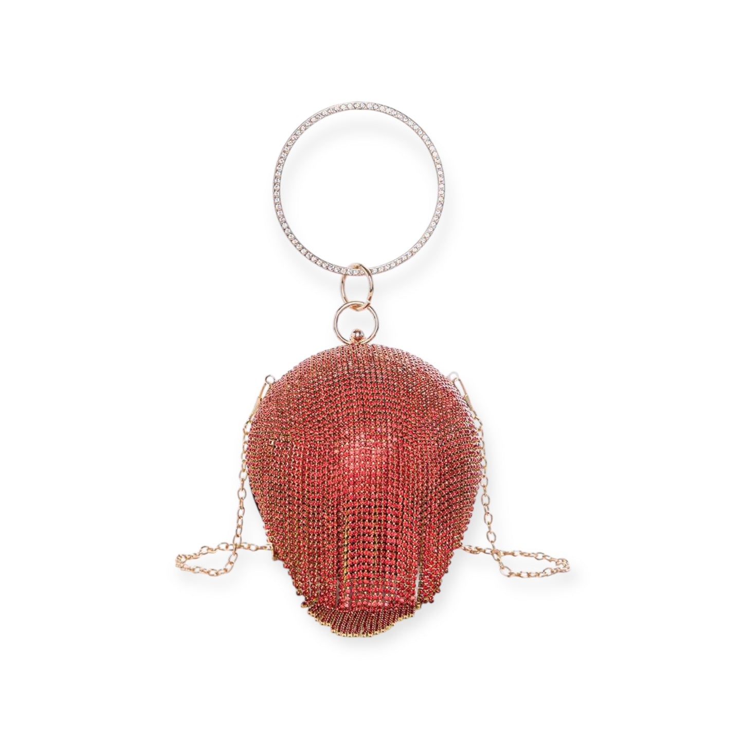 Red Chain Ball Evening Bag