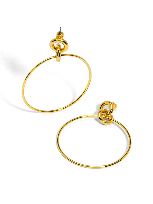 Gold Knot Hoop Earrings