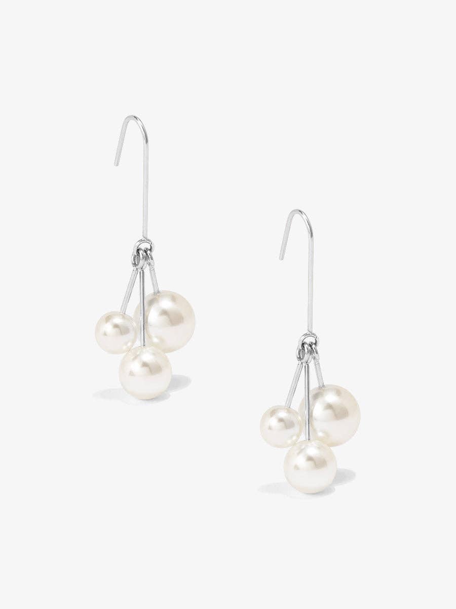 Pearl Cluster Drop Earring: Gold/Pearl