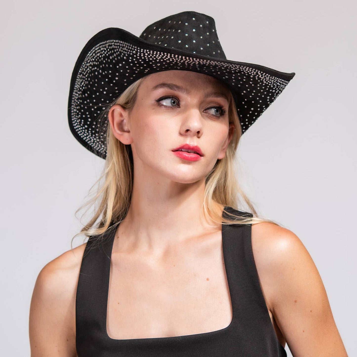 Fashion Rhinestone Jeweled Cow Boy Hat : Denim