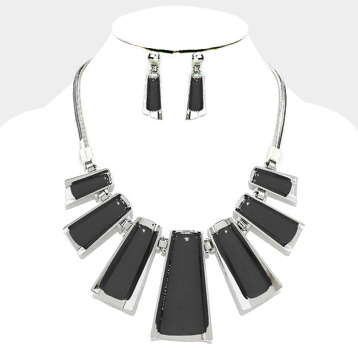 Epoxy Metal Bar Chain Necklace