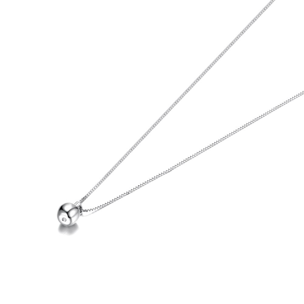 Silver Apple Pendant Necklace