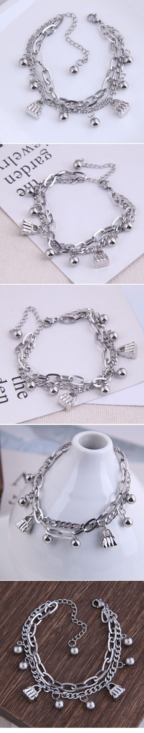 Girl Stuff Stainless Steel Charm Bracelet