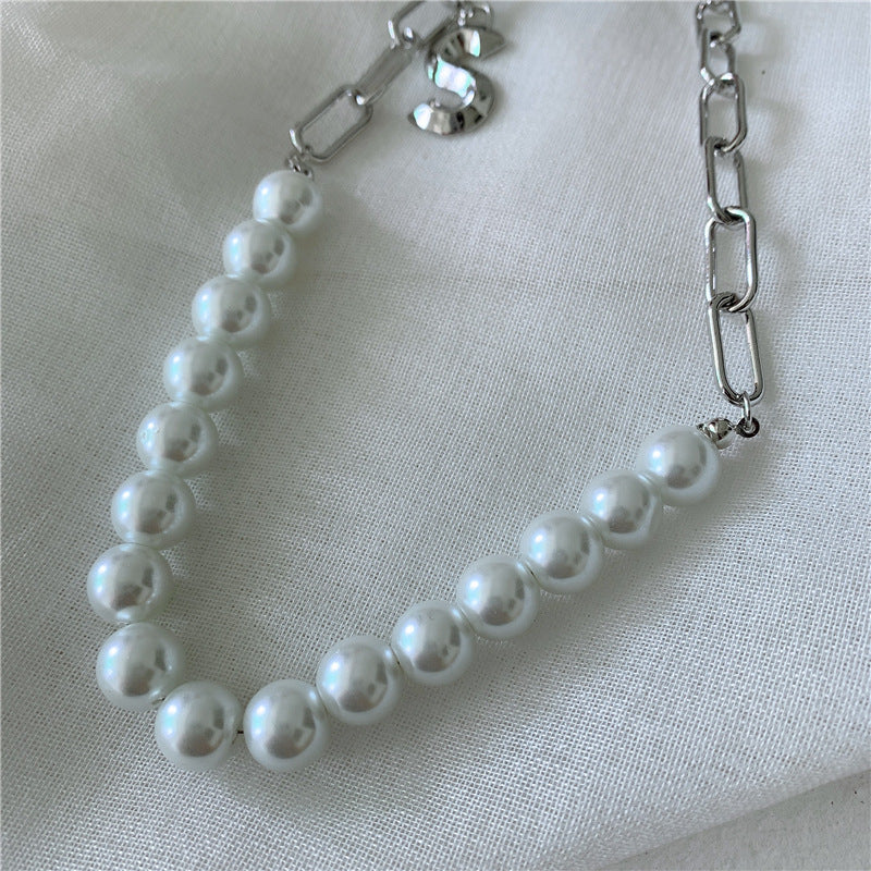 Pearl and Silver Collar Necklace