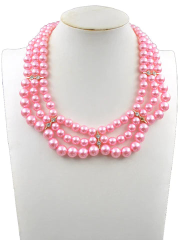 Elegant Pearl Collar Necklace Set