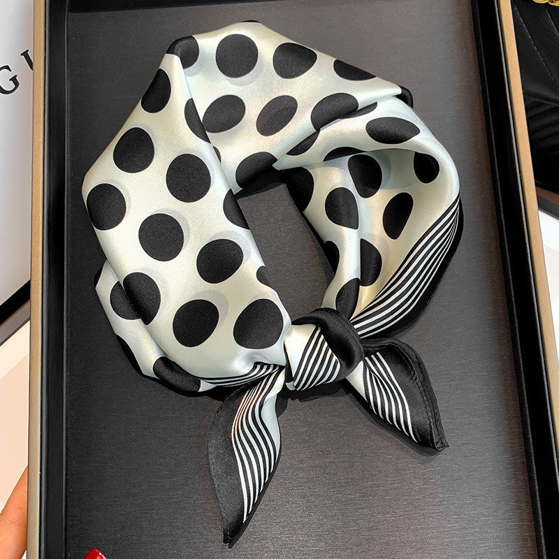 Silk Black & White Accent Scarf