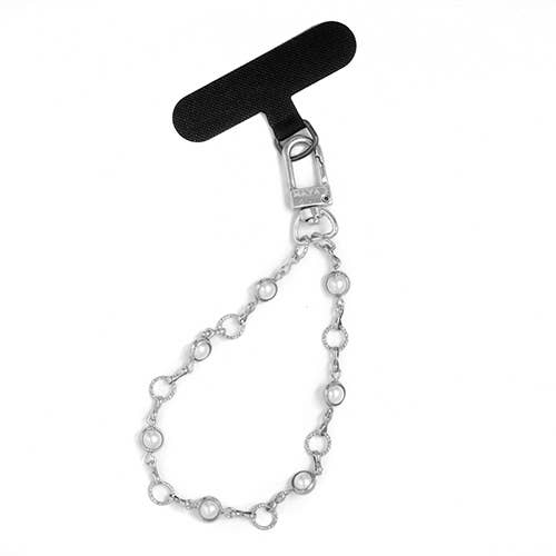 14K Gold-Plated Phone Wristlet: Silver Cuban Link