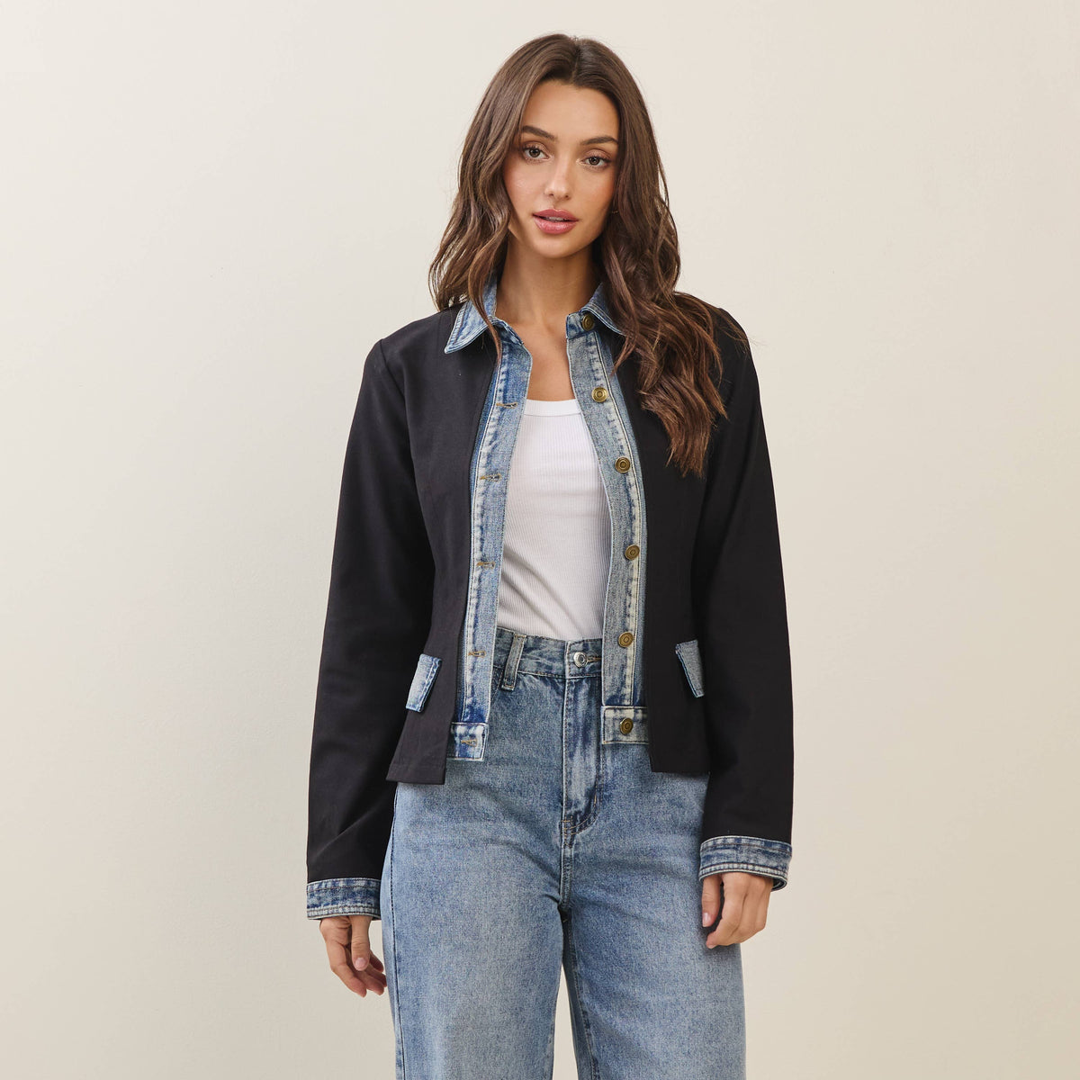 Denim Trim Blazer