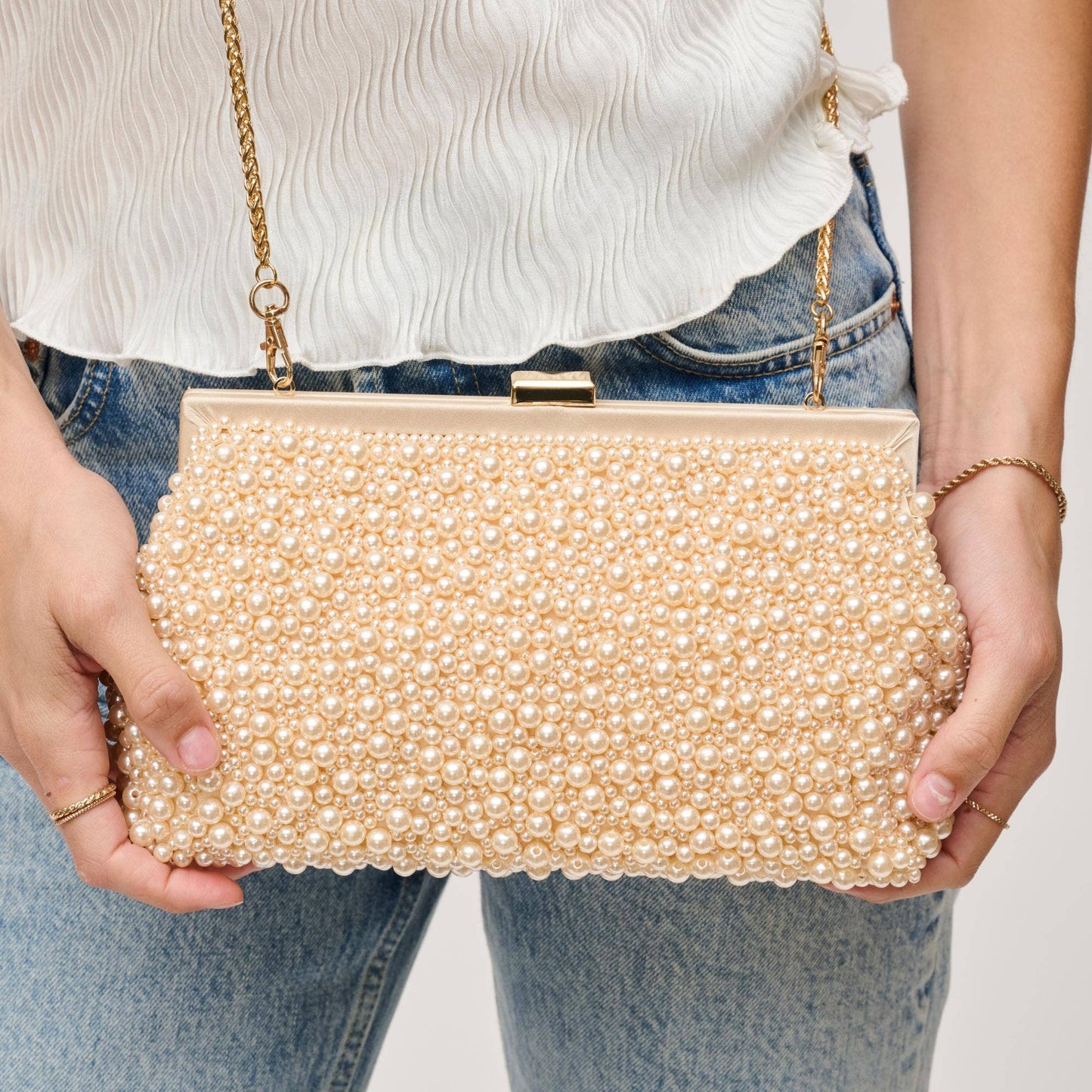 Samira Evening Bag: Champagne