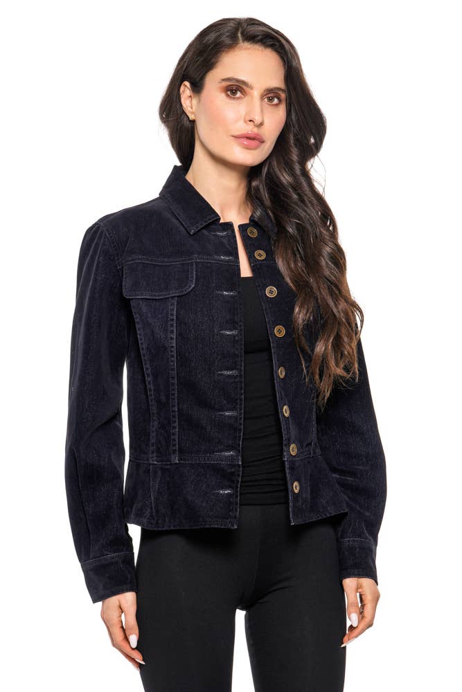 Tailored Stretch Corduroy Jacket – Midnight Navy
