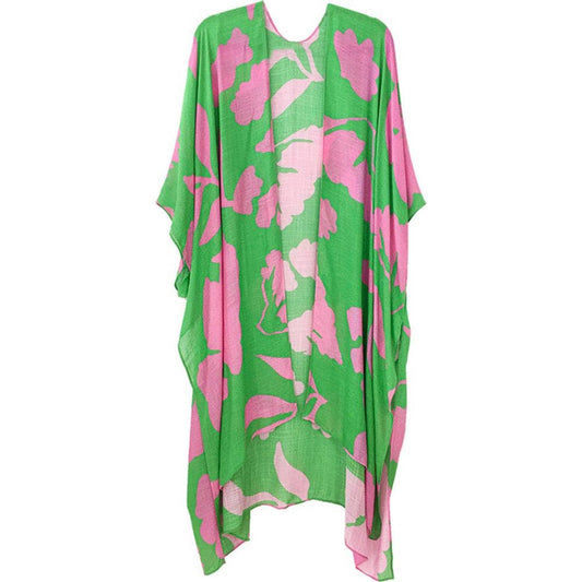 Floral Print Lightweight Open Front Kimono