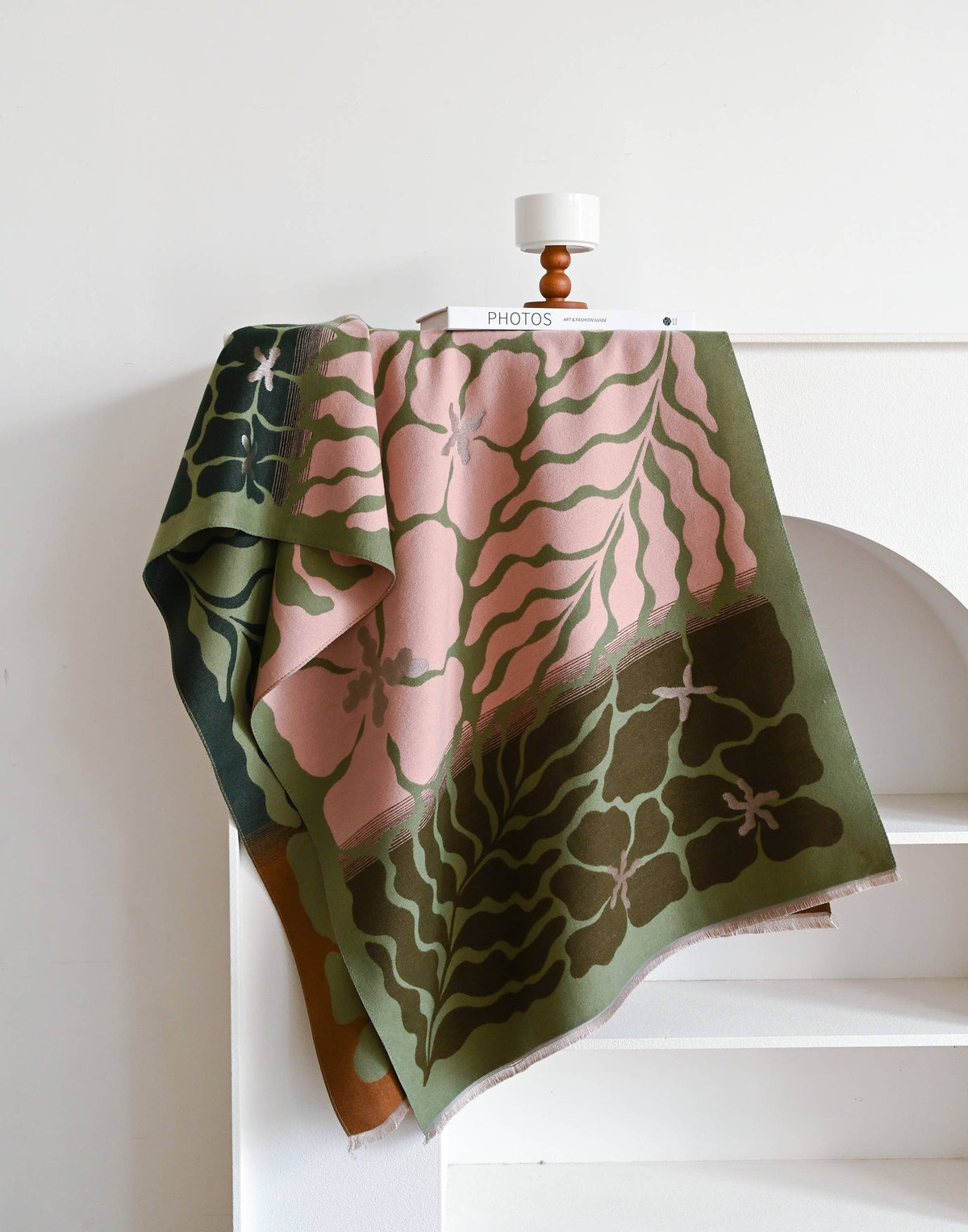Green / Pink Marsh Fern Reversible Wrap